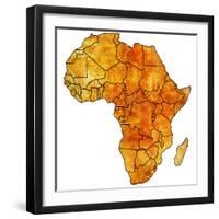 Equatorial Guinea on Actual Map of Africa-michal812-Framed Premium Giclee Print