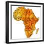 Equatorial Guinea on Actual Map of Africa-michal812-Framed Premium Giclee Print