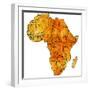 Equatorial Guinea on Actual Map of Africa-michal812-Framed Premium Giclee Print