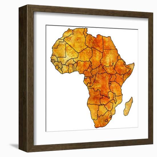 Equatorial Guinea on Actual Map of Africa-michal812-Framed Art Print