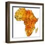 Equatorial Guinea on Actual Map of Africa-michal812-Framed Art Print