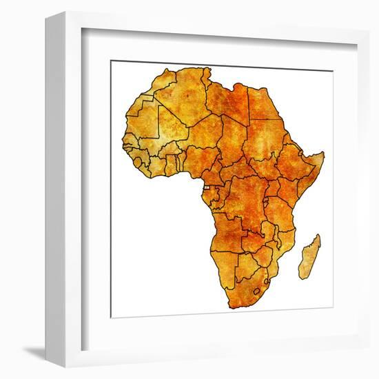 Equatorial Guinea on Actual Map of Africa-michal812-Framed Art Print