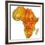 Equatorial Guinea on Actual Map of Africa-michal812-Framed Art Print