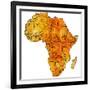 Equatorial Guinea on Actual Map of Africa-michal812-Framed Art Print