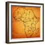 Equatorial Guinea on Actual Map of Africa-michal812-Framed Art Print