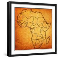 Equatorial Guinea on Actual Map of Africa-michal812-Framed Art Print