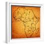 Equatorial Guinea on Actual Map of Africa-michal812-Framed Art Print