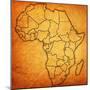 Equatorial Guinea on Actual Map of Africa-michal812-Mounted Art Print