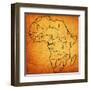 Equatorial Guinea on Actual Map of Africa-michal812-Framed Art Print