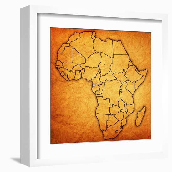 Equatorial Guinea on Actual Map of Africa-michal812-Framed Art Print