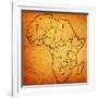 Equatorial Guinea on Actual Map of Africa-michal812-Framed Art Print