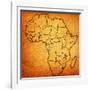 Equatorial Guinea on Actual Map of Africa-michal812-Framed Art Print