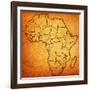 Equatorial Guinea on Actual Map of Africa-michal812-Framed Art Print