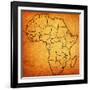 Equatorial Guinea on Actual Map of Africa-michal812-Framed Art Print