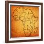 Equatorial Guinea on Actual Map of Africa-michal812-Framed Art Print