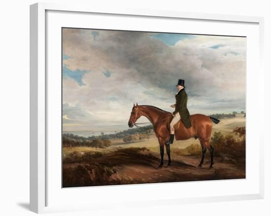 Equestrian Portrait of Andrew Berkeley Drummond in Cadland Park, 1822-John E. Ferneley-Framed Giclee Print