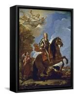 Equestrian Portrait of Charles II of Spain, before 1694-Luca Giordano-Framed Stretched Canvas