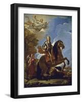 Equestrian Portrait of Charles II of Spain, before 1694-Luca Giordano-Framed Giclee Print