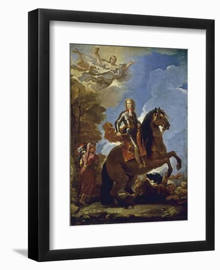 Equestrian Portrait of Charles II of Spain, before 1694-Luca Giordano-Framed Giclee Print