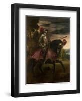 Equestrian Portrait of Charles V of Spain (1500-155), 1548-Titian (Tiziano Vecelli)-Framed Premium Giclee Print