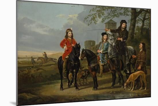 Equestrian Portrait of Cornelis and Michiel Pompe van Meerdervoort with Tutor & Coachman, c.1652-53-Aelbert Cuyp-Mounted Giclee Print