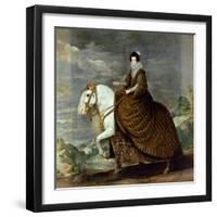 Equestrian Portrait of Elisabeth De France, Wife of Philip Iv of Spain-Diego Velazquez-Framed Giclee Print