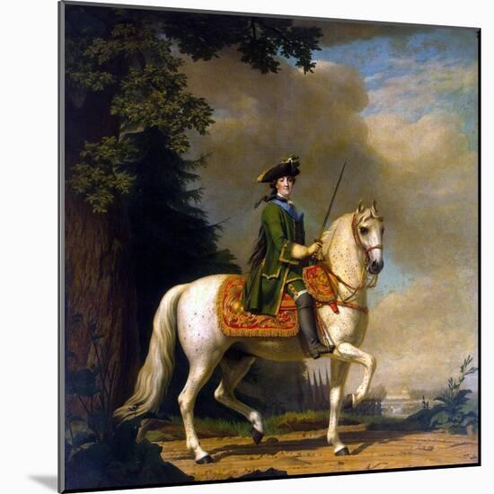 Equestrian Portrait of Empress Catherine II, (1729-179), after 1762-Vigilius Erichsen-Mounted Giclee Print