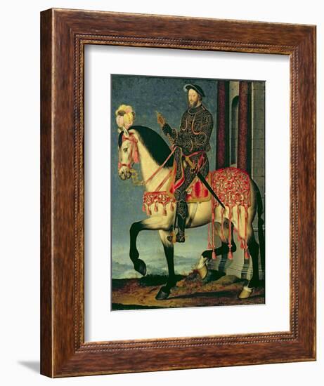 Equestrian Portrait of Francis I of France-Francois Clouet-Framed Giclee Print