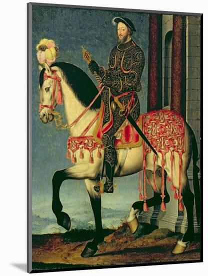 Equestrian Portrait of Francis I of France-Francois Clouet-Mounted Giclee Print