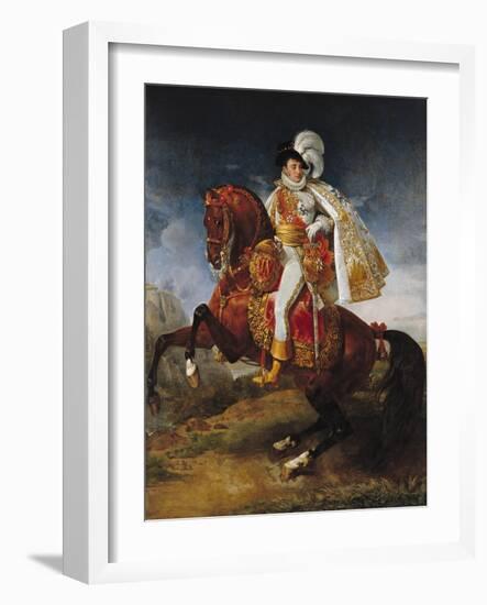 Equestrian Portrait of Jerome Bonaparte 1808-Baron Antoine Jean Gros-Framed Giclee Print