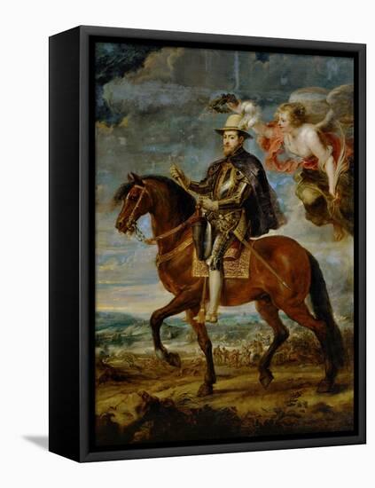 Equestrian Portrait of King Philip (Felipe) II of Spain (1527-1598)-Peter Paul Rubens-Framed Stretched Canvas