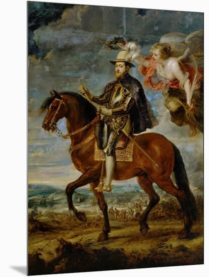 Equestrian Portrait of King Philip (Felipe) II of Spain (1527-1598)-Peter Paul Rubens-Mounted Giclee Print