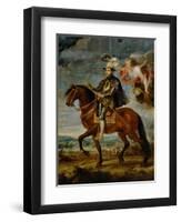 Equestrian Portrait of King Philip (Felipe) II of Spain (1527-1598)-Peter Paul Rubens-Framed Premium Giclee Print