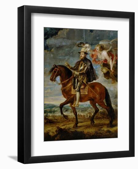 Equestrian Portrait of King Philip (Felipe) II of Spain (1527-1598)-Peter Paul Rubens-Framed Premium Giclee Print