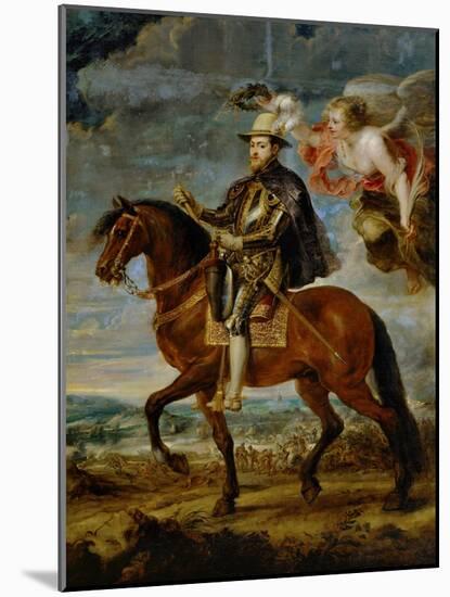 Equestrian Portrait of King Philip (Felipe) II of Spain (1527-1598)-Peter Paul Rubens-Mounted Giclee Print