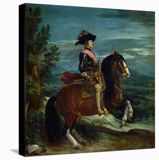 Equestrian Portrait of King Philip IV (1605-1665)-Diego Velazquez-Stretched Canvas