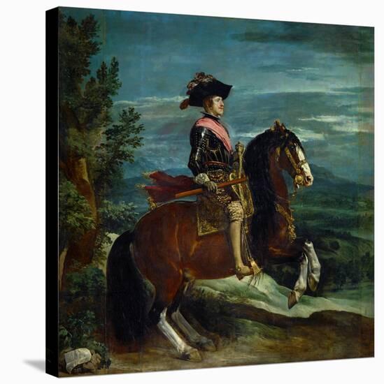 Equestrian Portrait of King Philip IV (1605-1665)-Diego Velazquez-Stretched Canvas