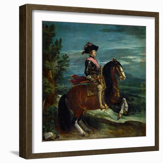 Equestrian Portrait of King Philip IV (1605-1665)-Diego Velazquez-Framed Giclee Print