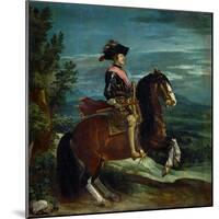 Equestrian Portrait of King Philip IV (1605-1665)-Diego Velazquez-Mounted Giclee Print