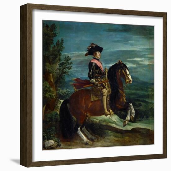 Equestrian Portrait of King Philip IV (1605-1665)-Diego Velazquez-Framed Giclee Print