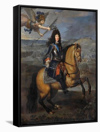 Equestrian Portrait of Louis XIV at the Siege of Namur-Pierre Mignard-Framed Stretched Canvas