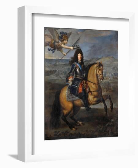 Equestrian Portrait of Louis XIV at the Siege of Namur-Pierre Mignard-Framed Giclee Print