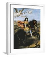 Equestrian Portrait of Louis XIV-Pierre Mignard-Framed Art Print