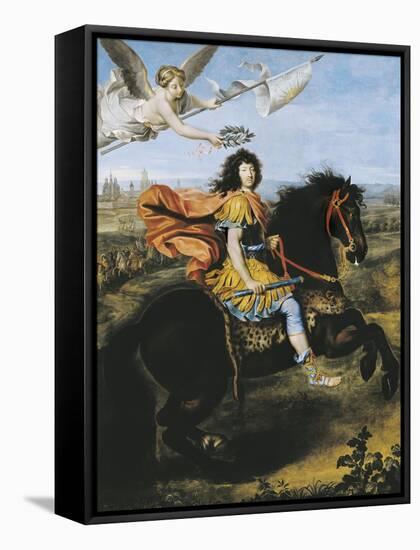 Equestrian Portrait of Louis XIV-Pierre Mignard-Framed Stretched Canvas