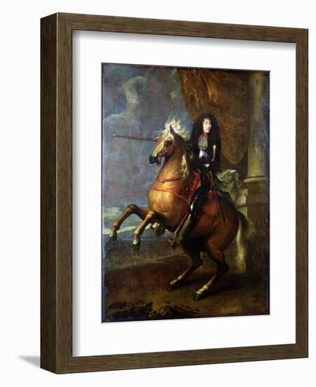 Equestrian Portrait of Louis XIV-Charles Le Brun-Framed Giclee Print