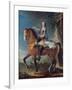 Equestrian Portrait of Louis XV (1710-74) at the Age of Thirteen, 1723-C. Parrocel-Framed Giclee Print