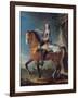 Equestrian Portrait of Louis XV (1710-74) at the Age of Thirteen, 1723-C. Parrocel-Framed Giclee Print