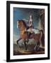 Equestrian Portrait of Louis XV (1710-74) at the Age of Thirteen, 1723-C. Parrocel-Framed Giclee Print