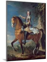 Equestrian Portrait of Louis XV (1710-74) at the Age of Thirteen, 1723-C. Parrocel-Mounted Premium Giclee Print