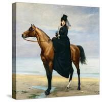Equestrian Portrait of Mademoiselle Croizette, 1873-Charles Émile Carolus-Duran-Stretched Canvas